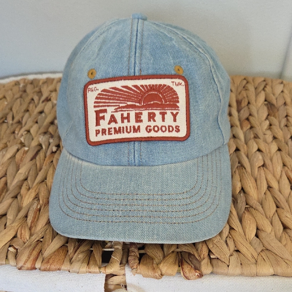 Faherty Light Blue Denim Cap With Patch - image 1